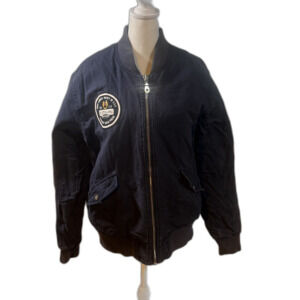 TCA The Clothing Animal Patch Bomber Jacket Navy Streetwear Size 170 Mens sm/med